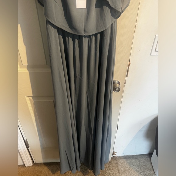 Baltic Born Sonia Off Shoulder Maxi Dress Large Dusty Blue NWT - Picture 8 of 15